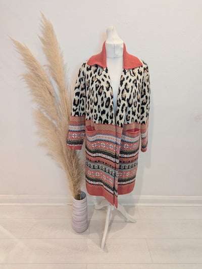 Pink & Leopard Mix Coatigan