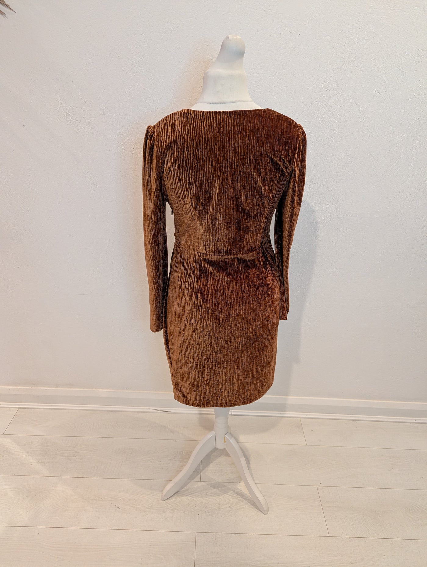 M&S Gold Velvet Dress 12