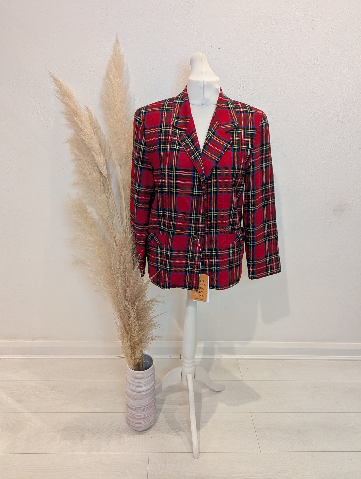No Label Red Tartan Blazer M/L