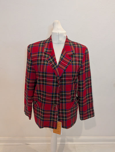 No Label Red Tartan Blazer M/L