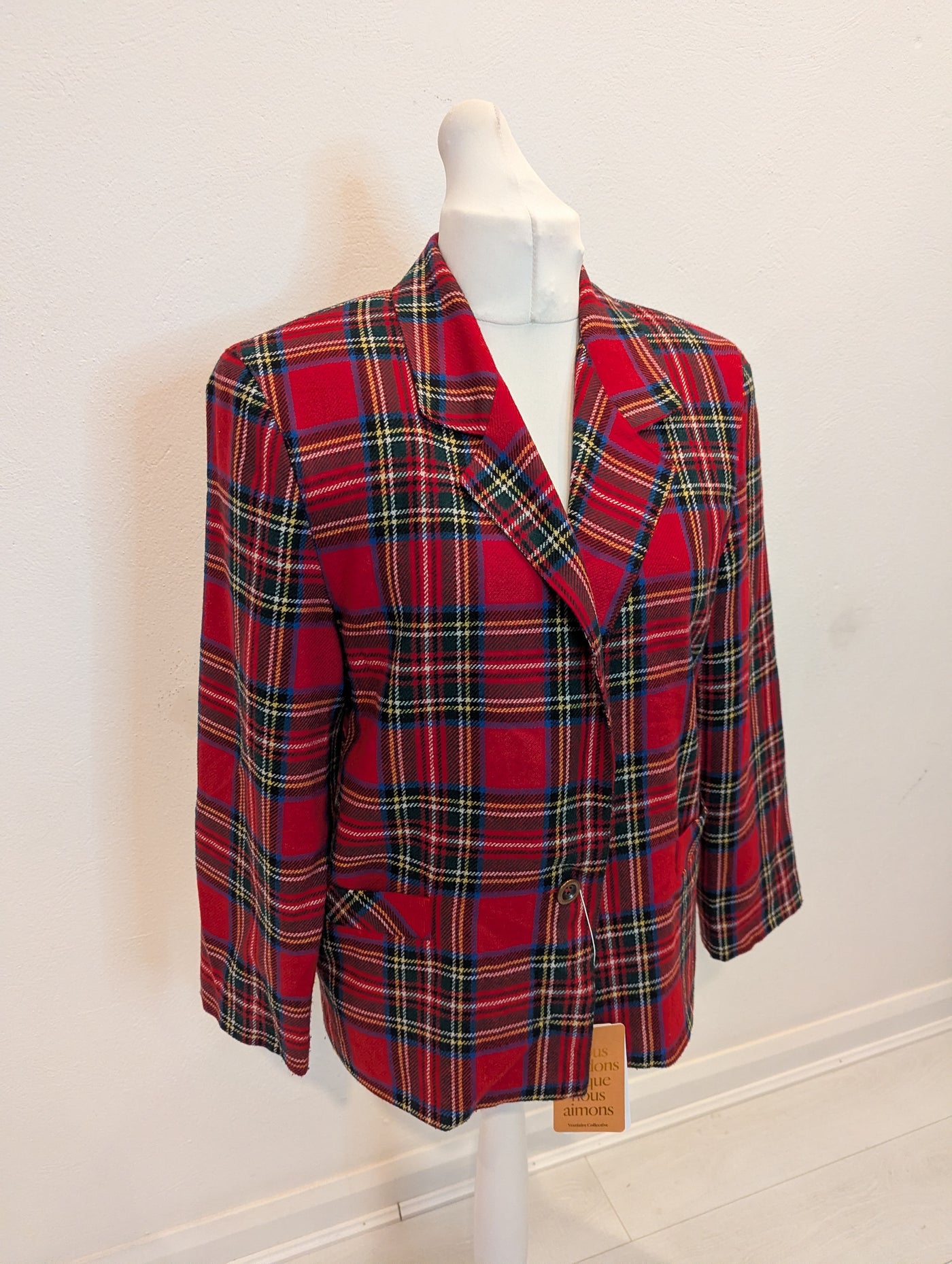 No Label Red Tartan Blazer M/L