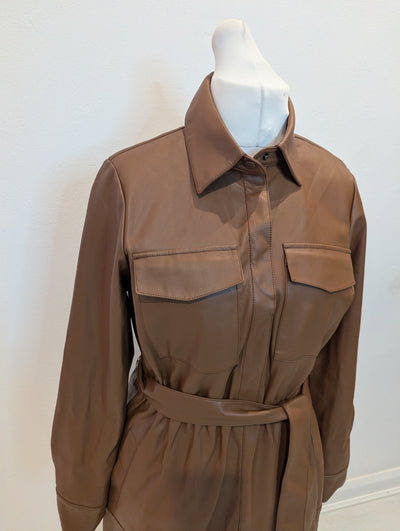 V by Very Brown Pleather Dress NWT 14