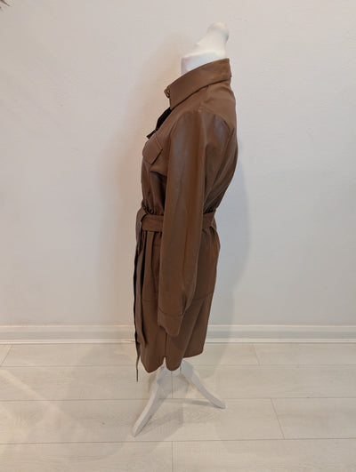 V by Very Brown Pleather Dress NWT 14
