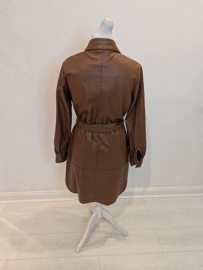 V by Very Brown Pleather Dress NWT 14