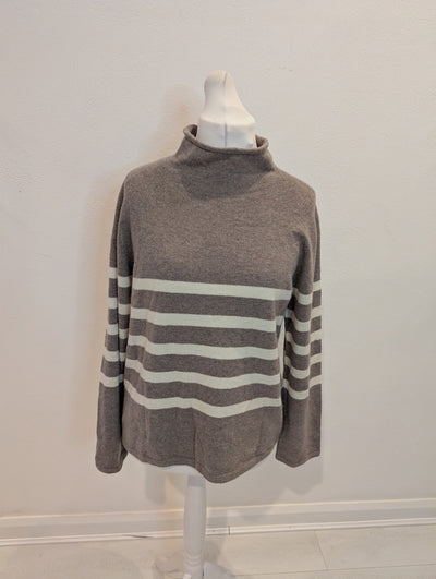 Uniqlo Taupe Stripe Jumper L