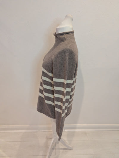 Uniqlo Taupe Stripe Jumper L