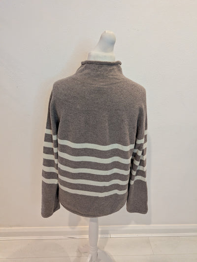 Uniqlo Taupe Stripe Jumper L