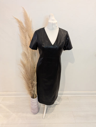 V By Very Black Pleather Dress 12/14