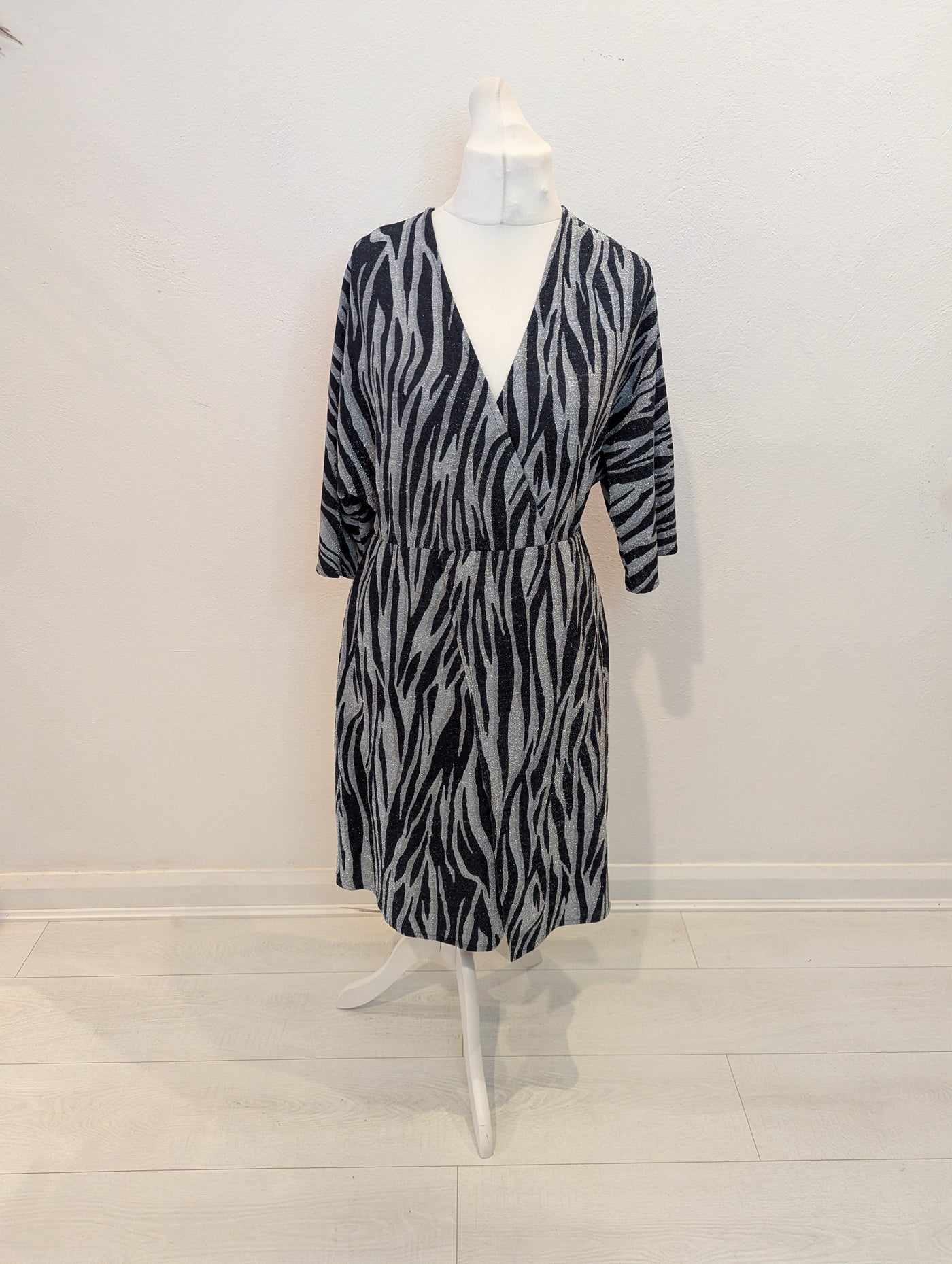 Biba Black & Silver Sparkle Dress 12