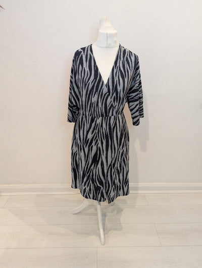 Biba Black & Silver Sparkle Dress 12
