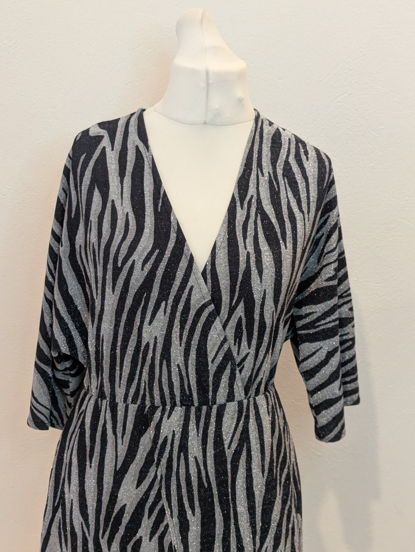 Biba Black & Silver Sparkle Dress 12