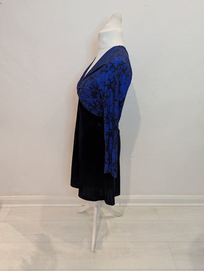 Joe Browns Blue & Navy Velvet Dress 14