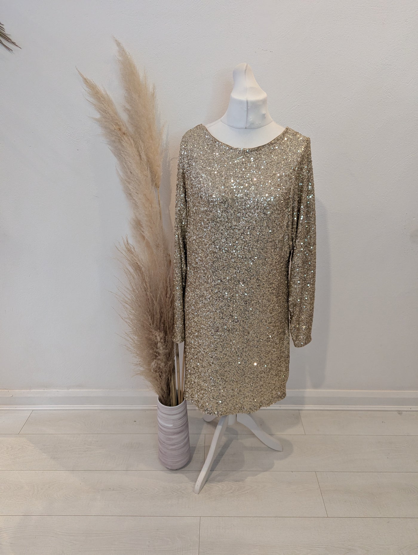 Jessica Graaf Gold Sequin Dress L