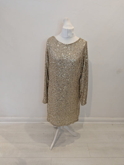 Jessica Graaf Gold Sequin Dress L