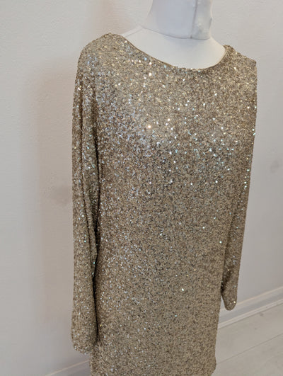 Jessica Graaf Gold Sequin Dress L