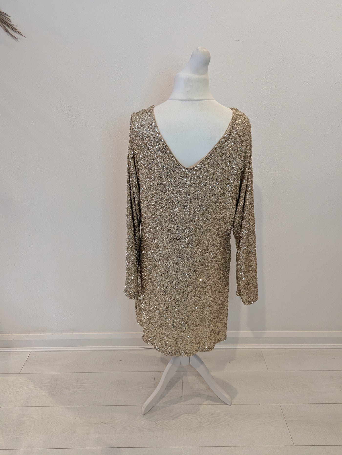 Jessica Graaf Gold Sequin Dress L
