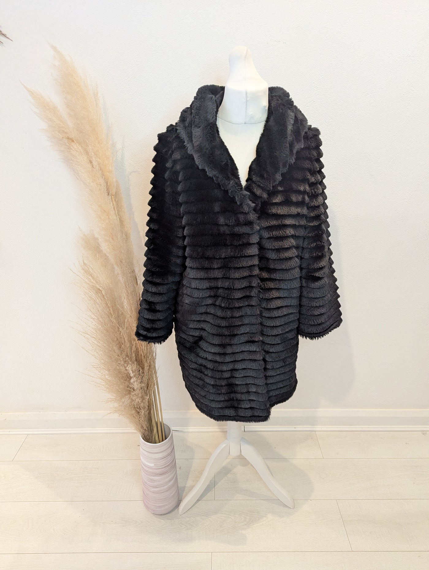 BiBA Black Faux Fur Coat 12