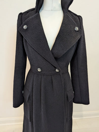 Diane Von Furstenberg Black wool and silk lined coat 12