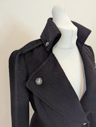 Diane Von Furstenberg Black wool and silk lined coat 12