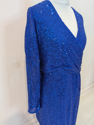 Roman Blue Sequin Maxi Dress 18
