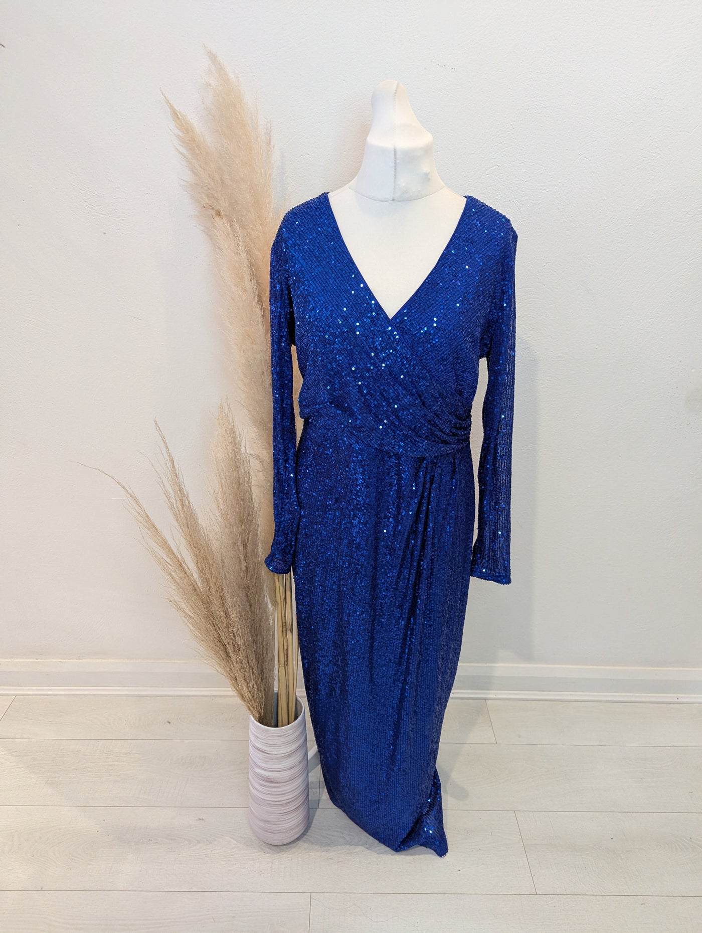 Roman Blue Sequin Maxi Dress 18