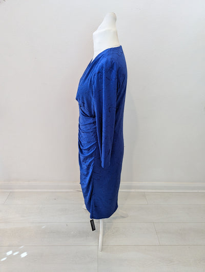 Roman Blue Floral Glitter Dress 16 NWT RRP £52