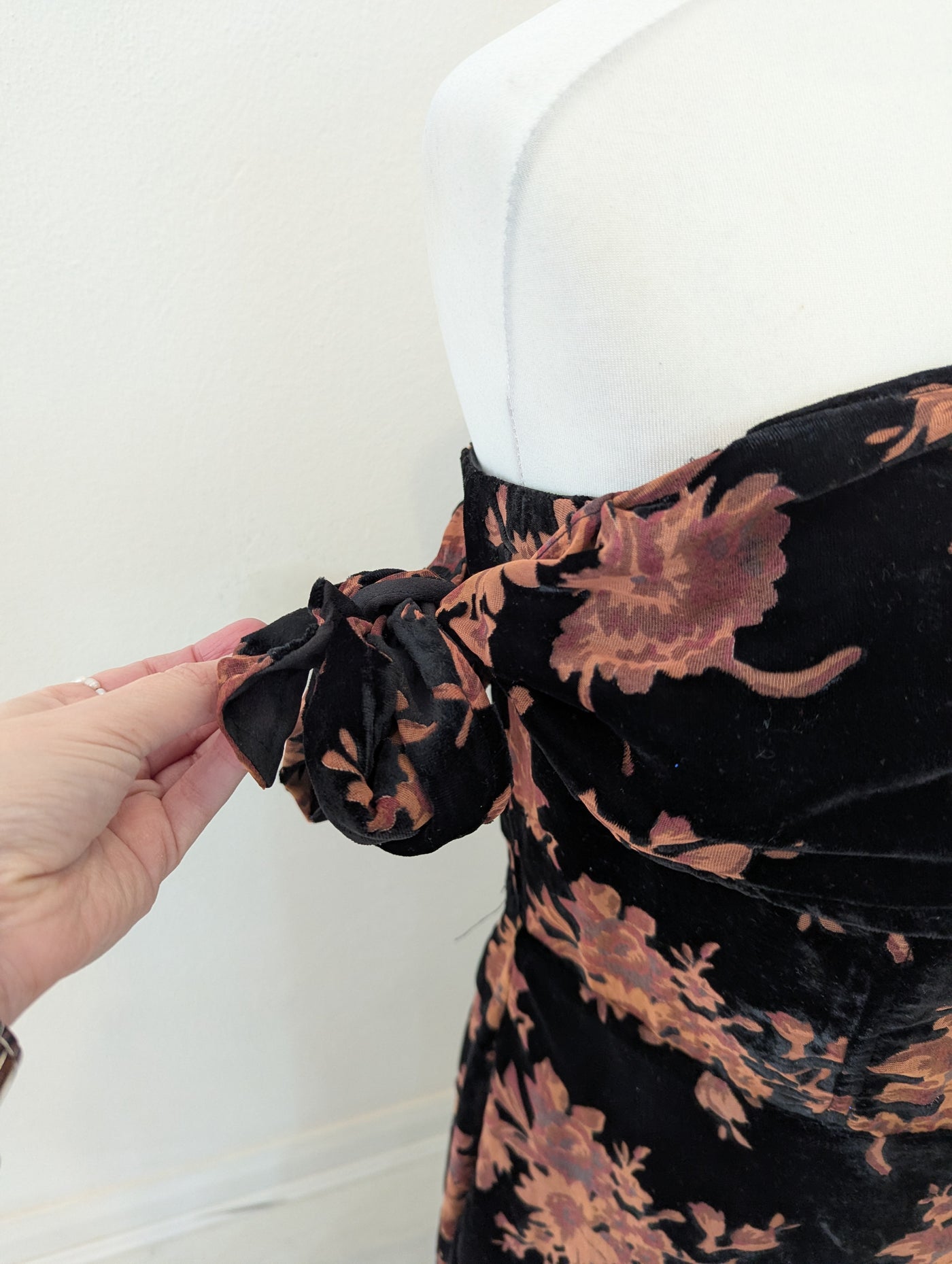 Coast Brown Floral Bardot Dress 18