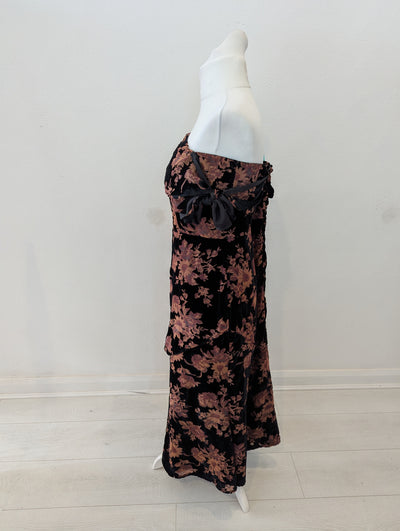 Coast Brown Floral Bardot Dress 18