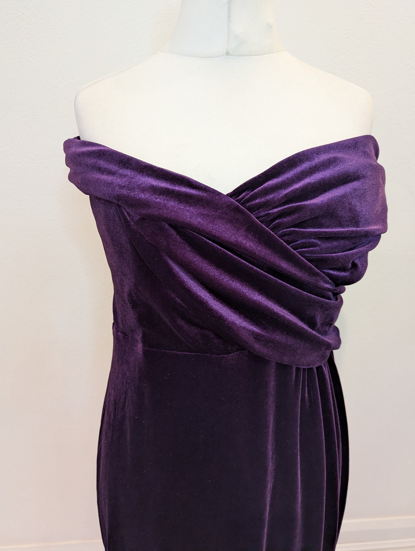 Coast Purple Velvet Bardot Dress 18