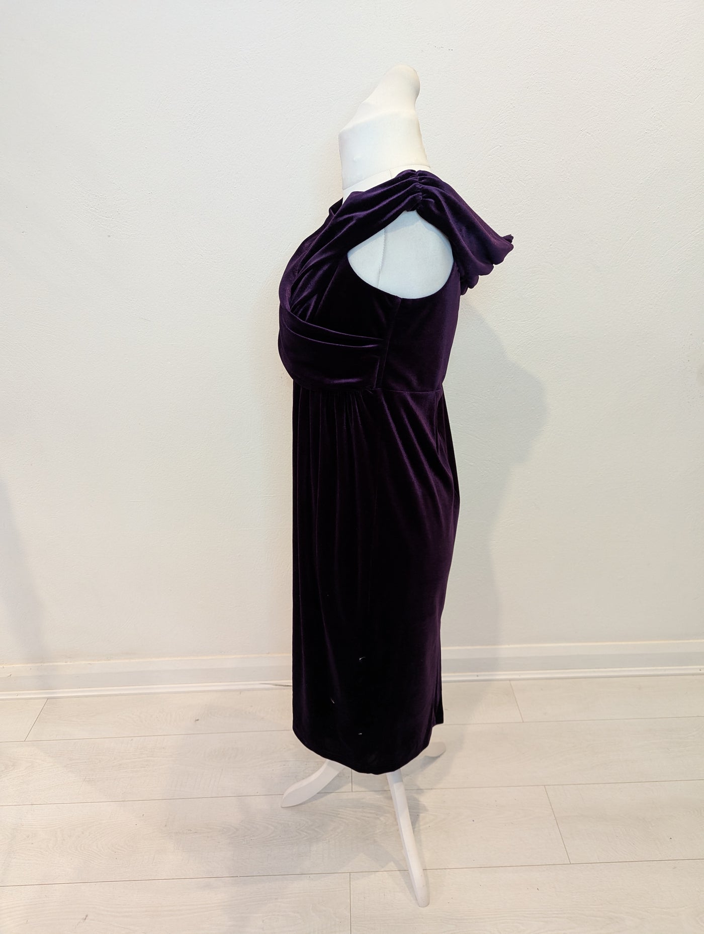 Coast Purple Velvet Bardot Dress 18