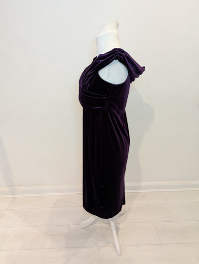 Coast Purple Velvet Bardot Dress 18