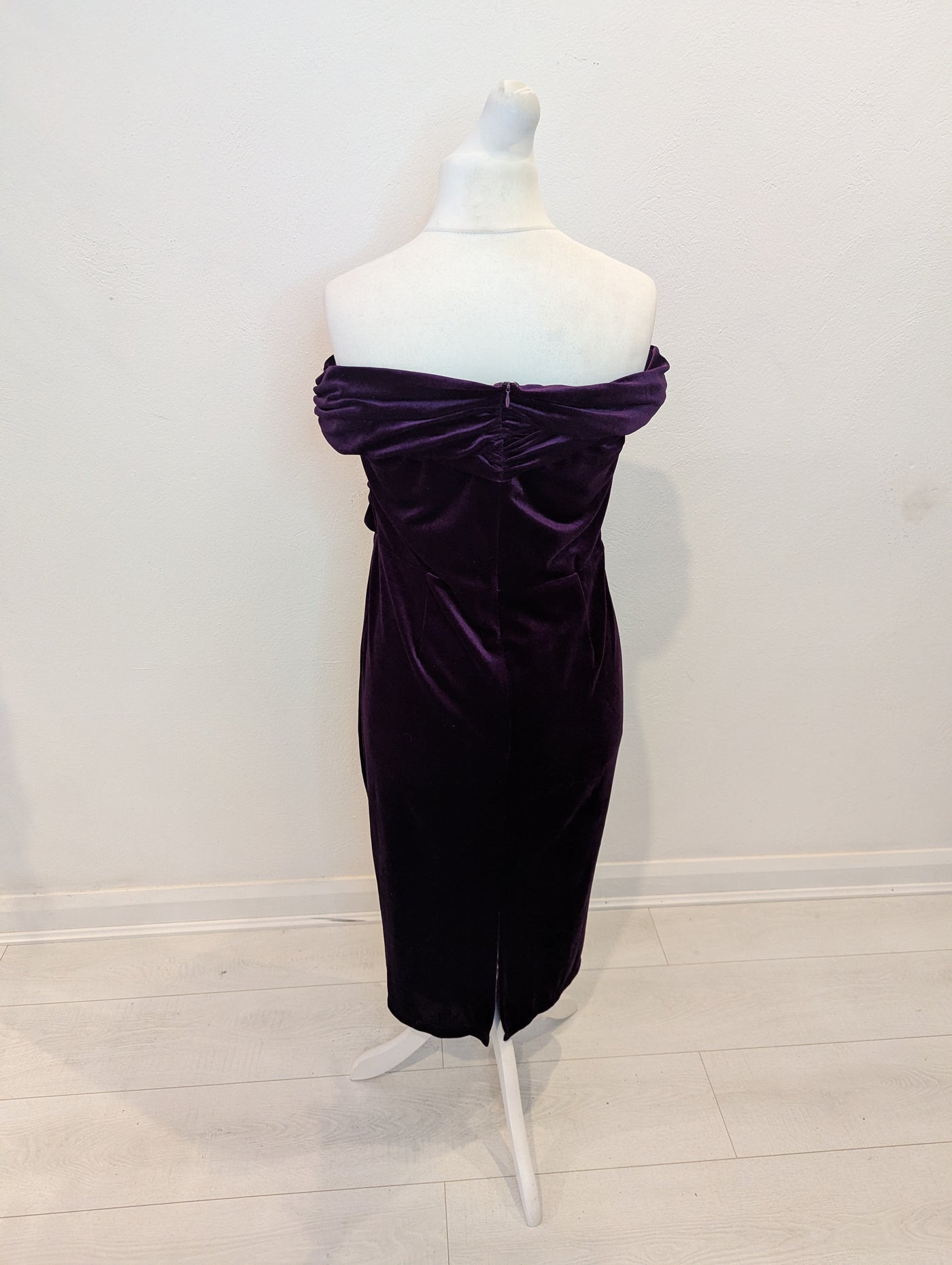 Coast Purple Velvet Bardot Dress 18
