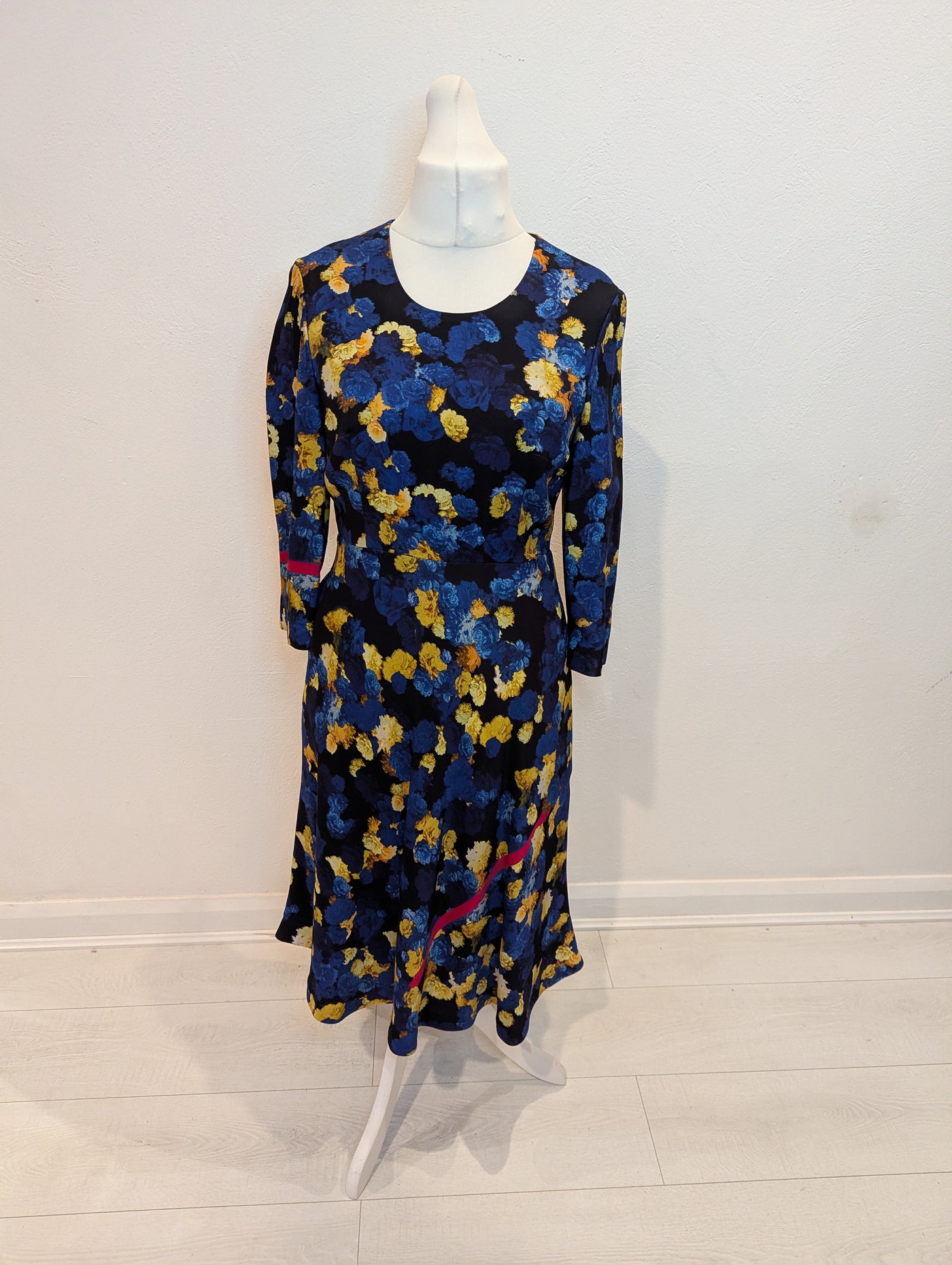 LK Bennett x Preen Syd blue floral Dress 10