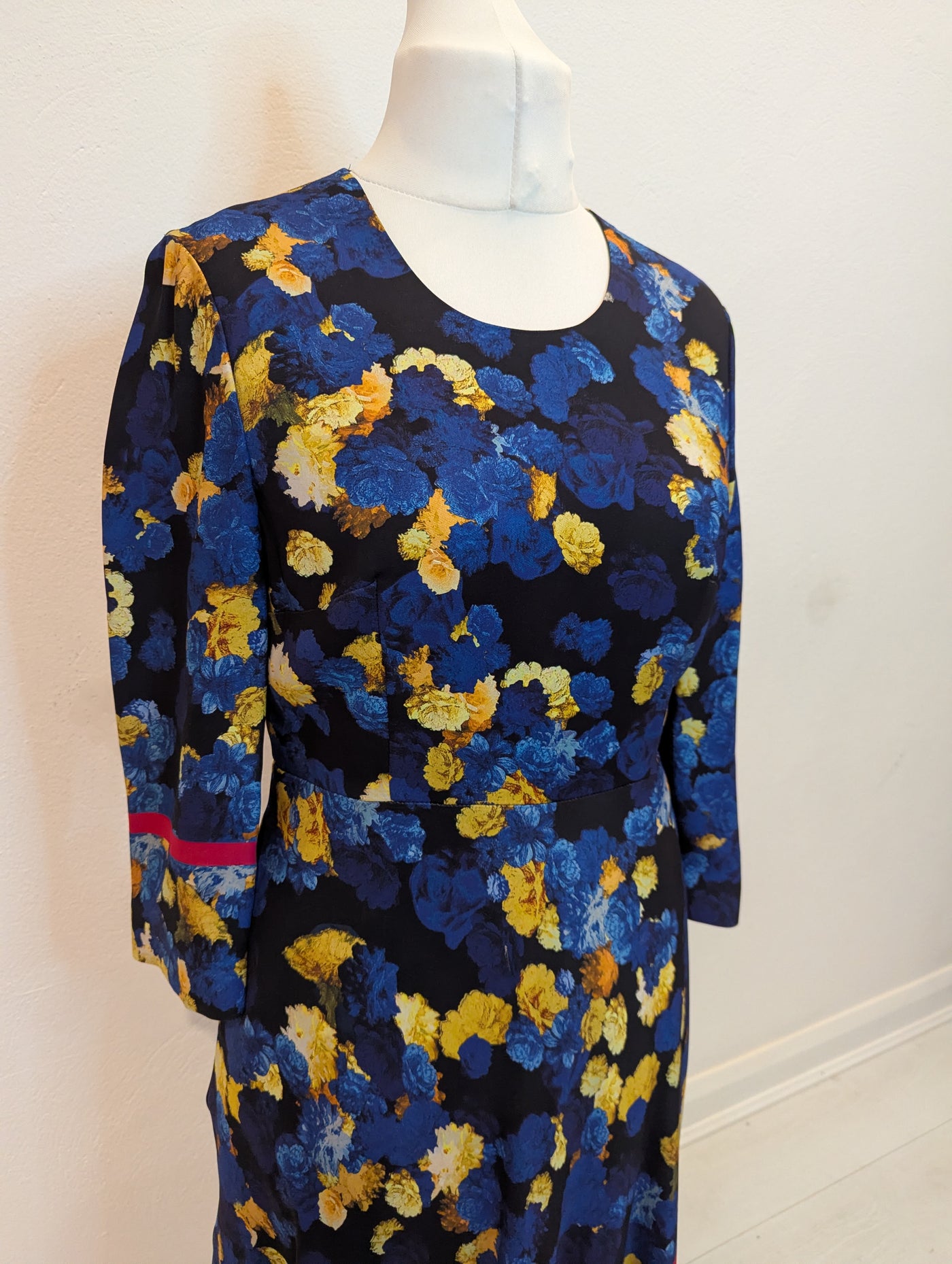 LK Bennett x Preen Syd blue floral Dress 10
