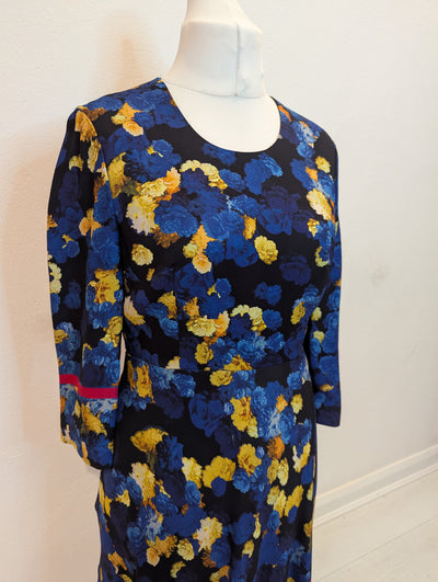 LK Bennett x Preen Syd blue floral Dress 10