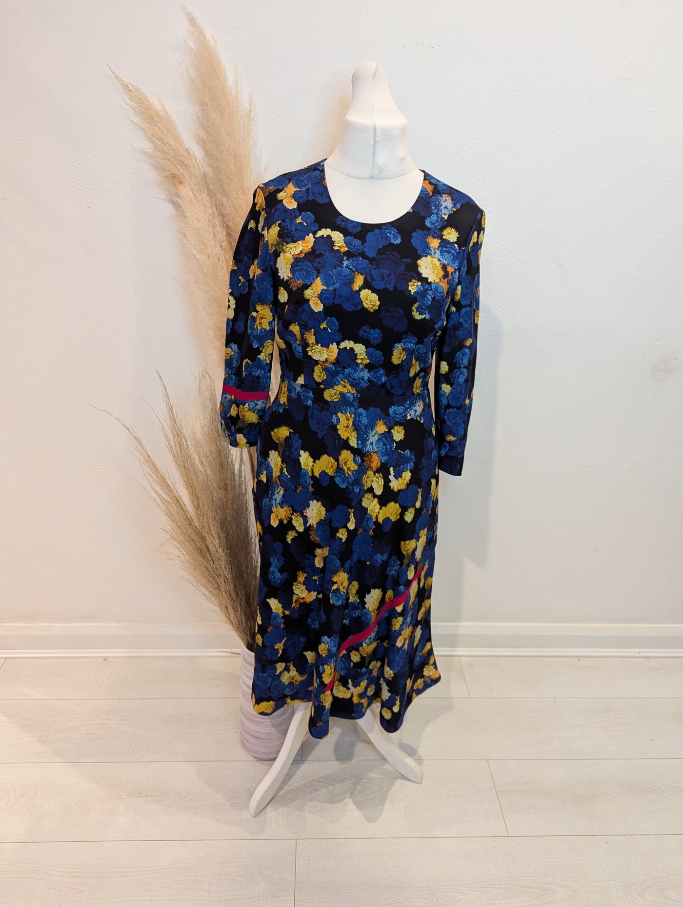 LK Bennett x Preen Syd blue floral Dress 10