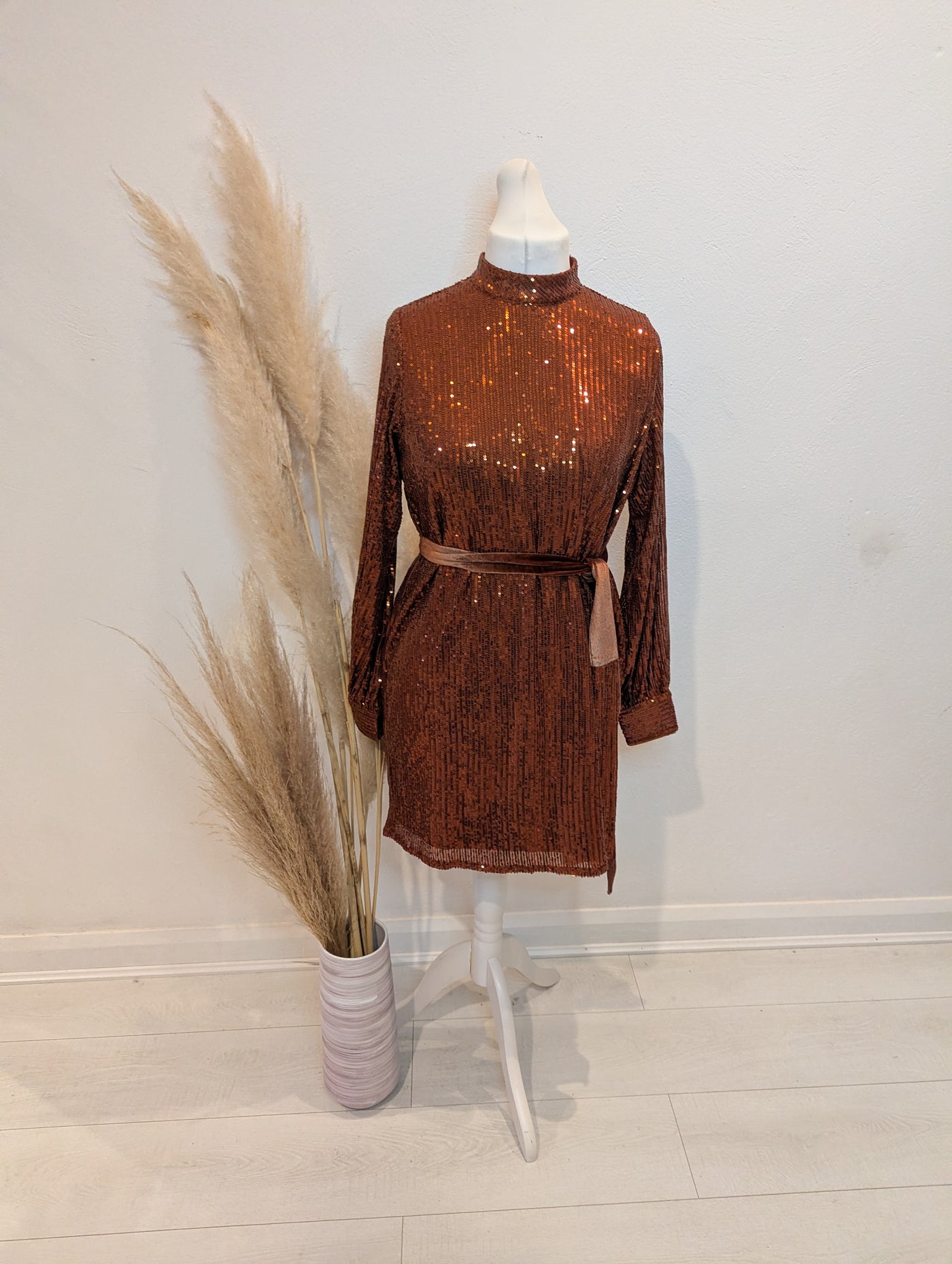 Style Cheat Copper Sequin dress NWT 12 RRP £65