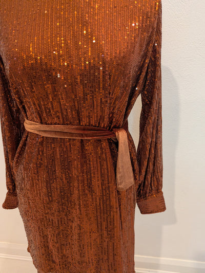 Style Cheat Copper Sequin dress NWT 12 RRP £65