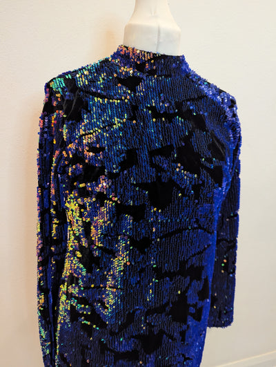 Red Herring Blue Sequin Dress 14