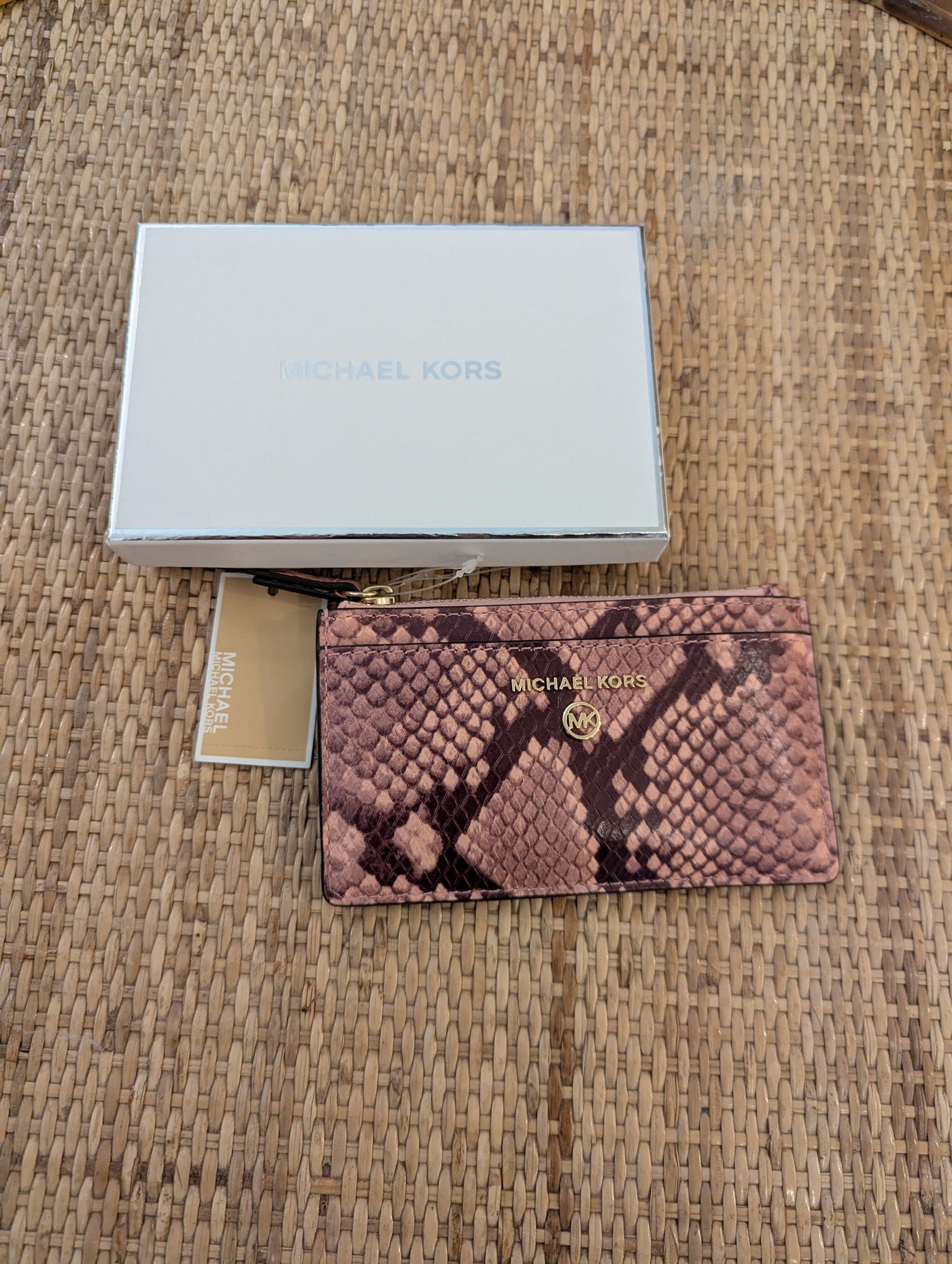 Michael Kors pink snake purse New in box