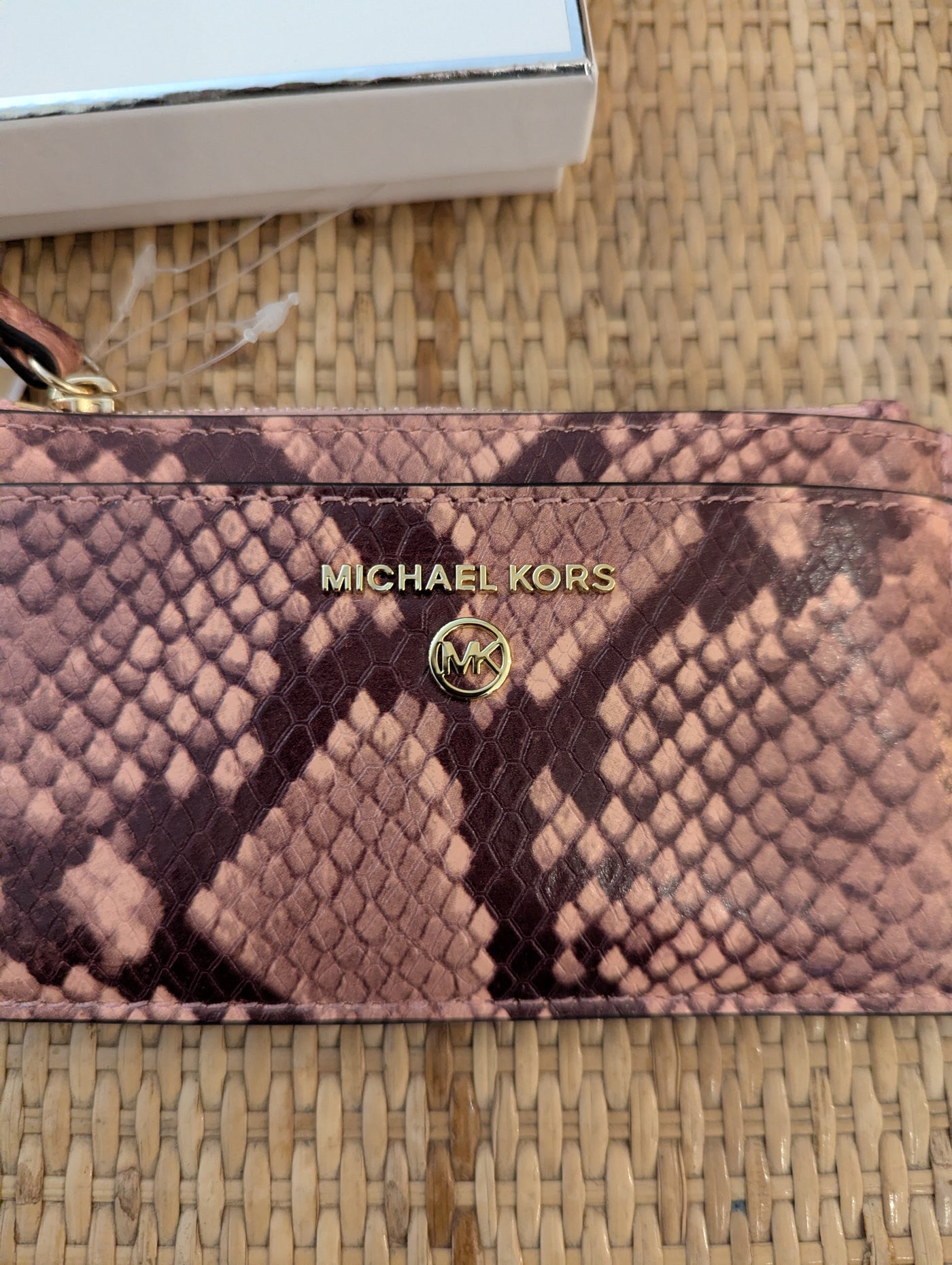 Michael Kors pink snake purse New in box