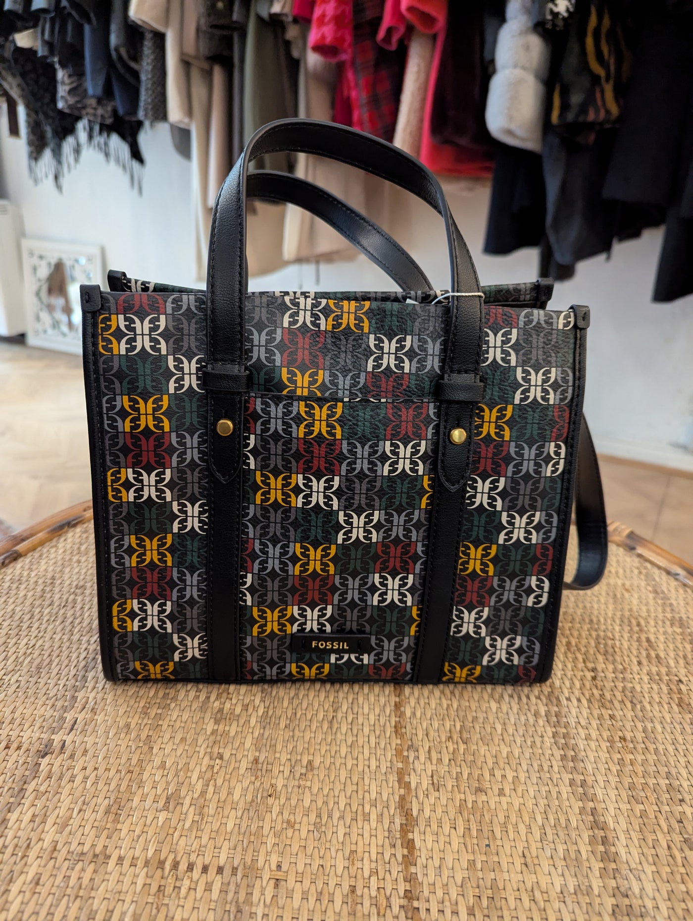 Fossil multi coloured Kingston crossbody & purse