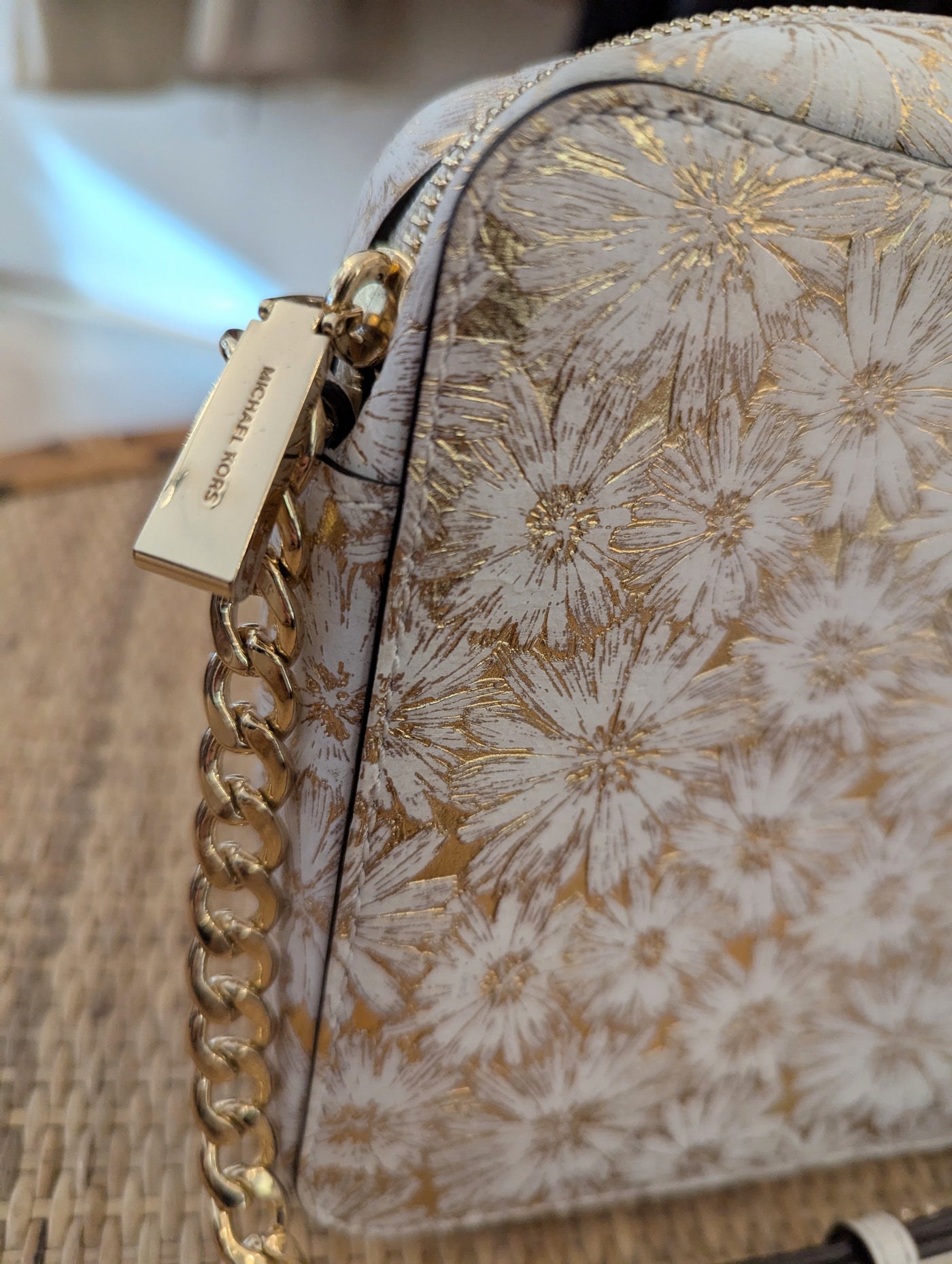 Michael Kors white/gold crossbody