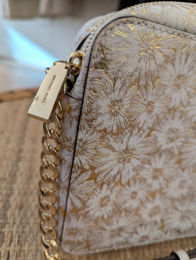 Michael Kors white/gold crossbody