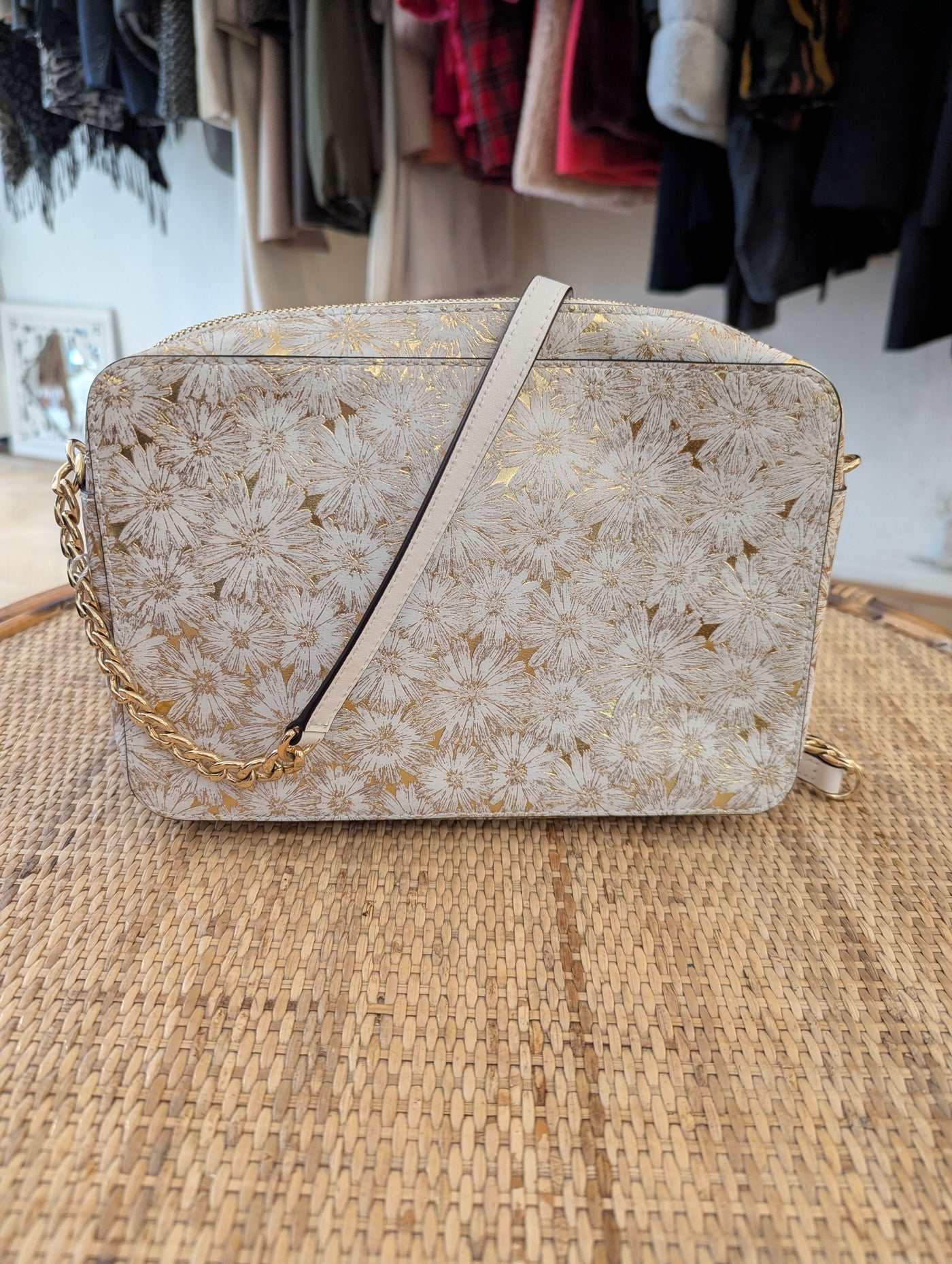 Michael Kors white/gold crossbody