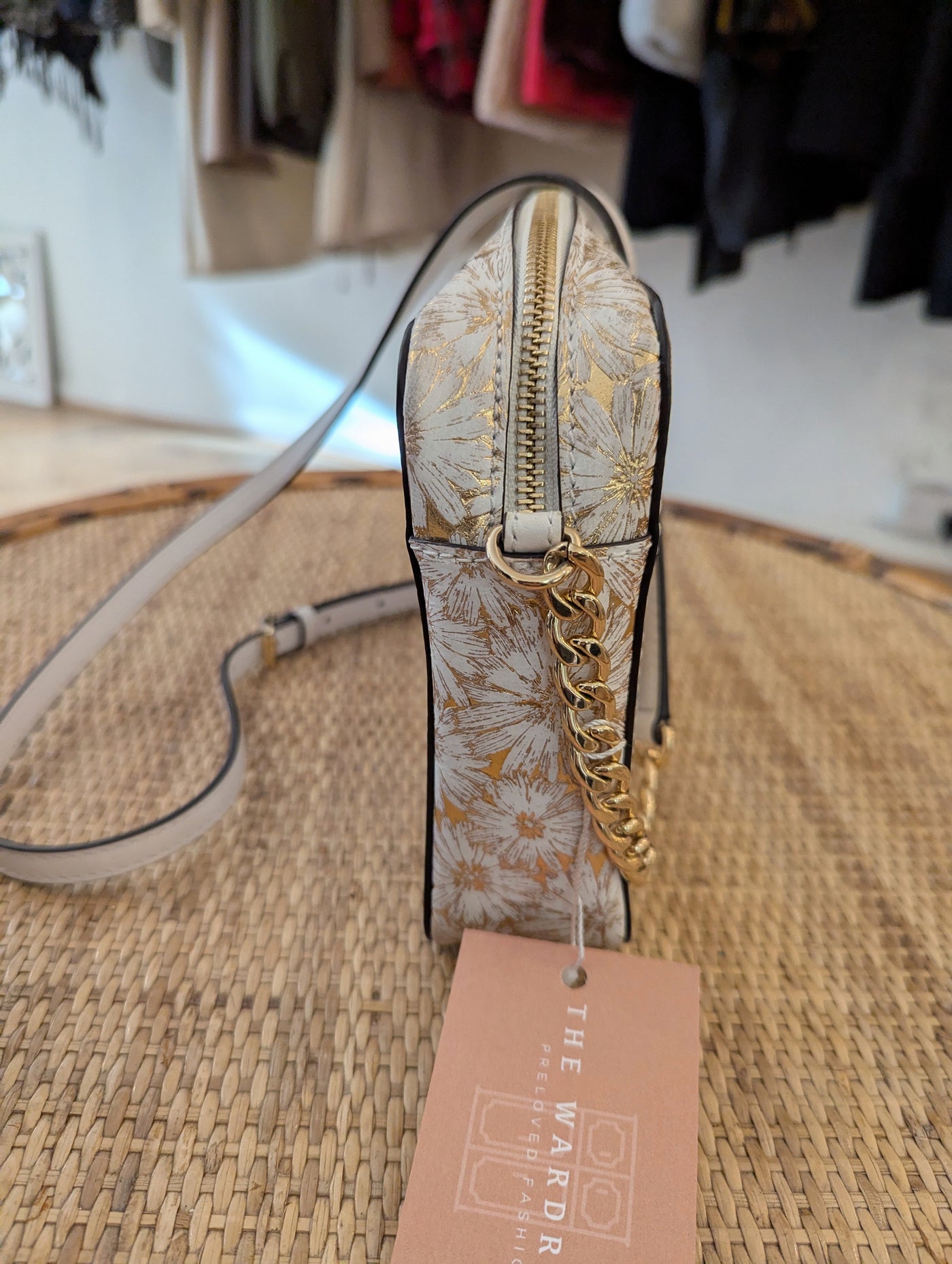 Michael Kors white/gold crossbody