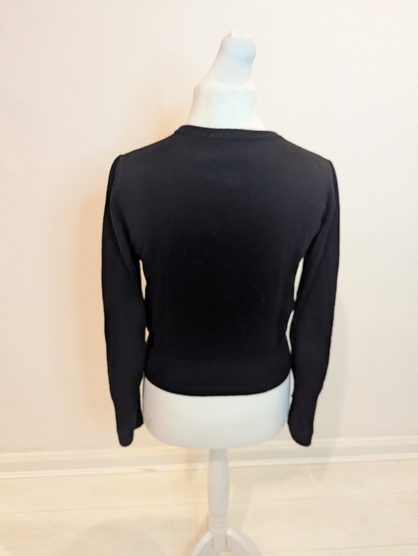 The Seamstress of Bloomsbury Black Embellished Cardigan M