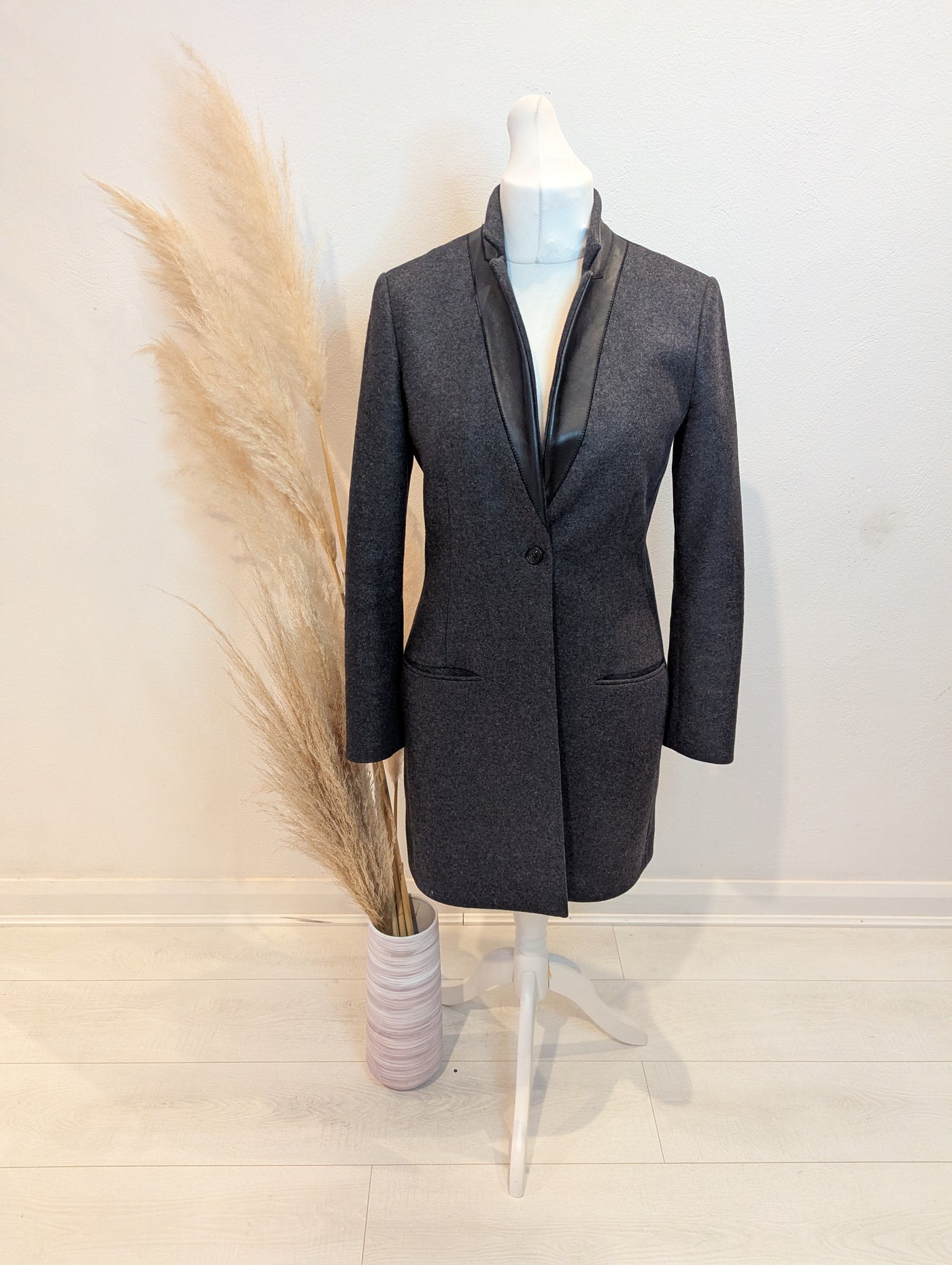 All saints Grey Lorie wool coat 12 (small fitting)