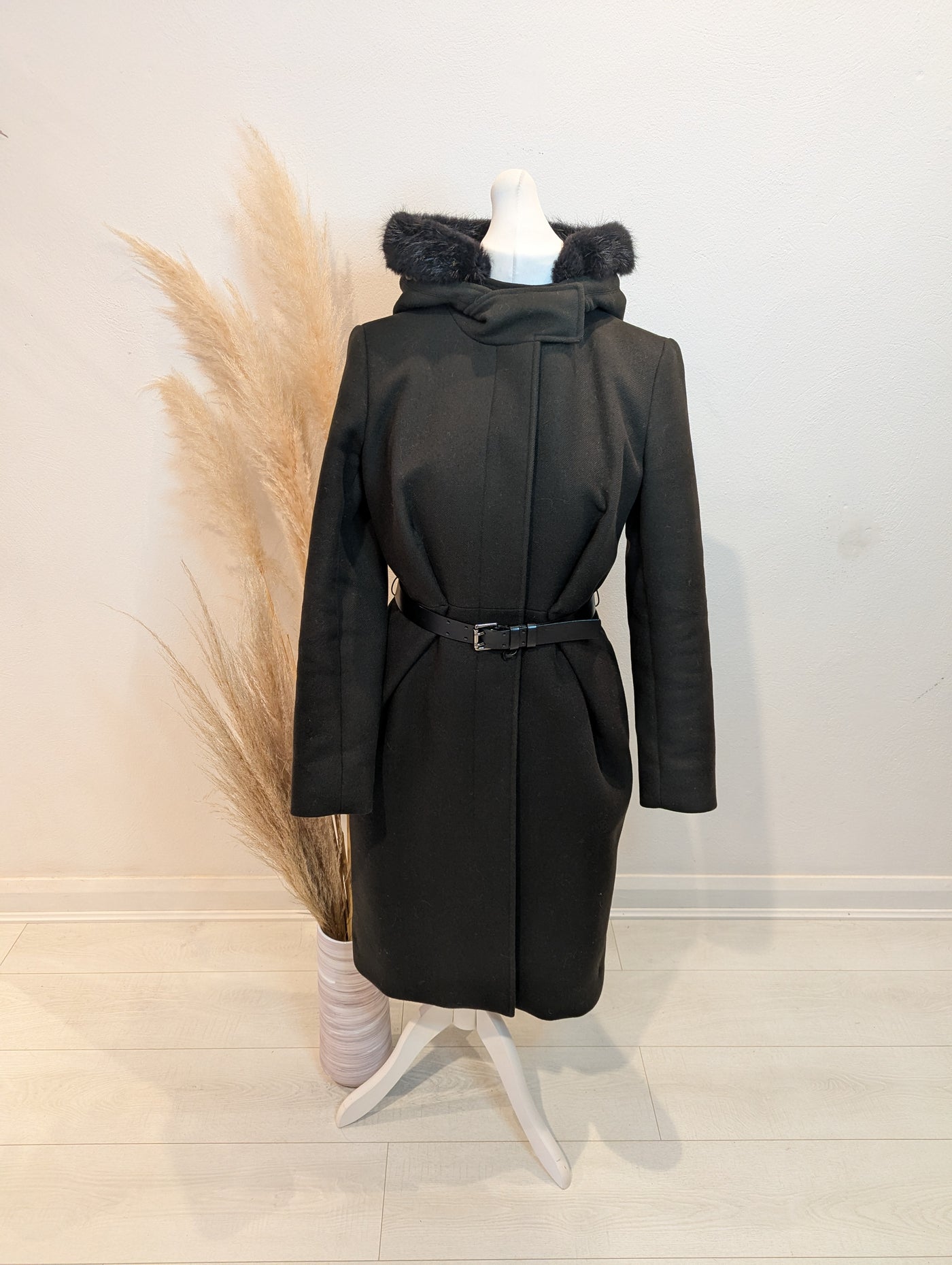 Sportmax  wool & Leather trim Coat 12 RRP £850