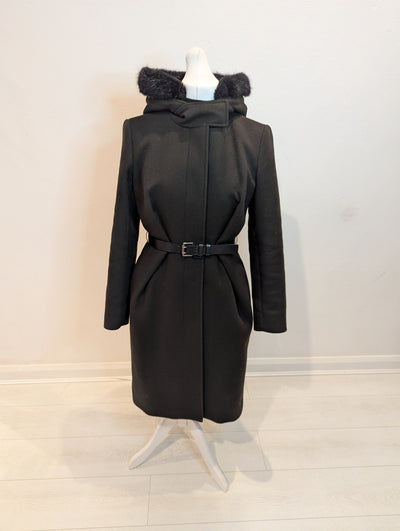 Sportmax  wool & Leather trim Coat 12 RRP £850